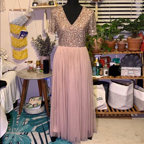 maya deluxe Dresses Maya Deluxe Pale Pink Bridesmaid Dress Poshmark